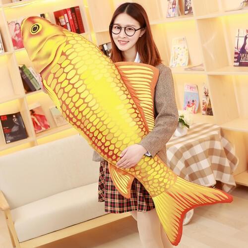 New lovely plush big Carp fish toy stuffed gold carp design pillow doll gift about 140cm 2857