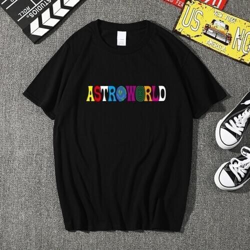 New Fashion Hip Hop T Shirt Men Women Travis Scotts ASTROWORLD Harajuku T-Shirts WISH YOU WERE HERE Letter Print Tees Tops