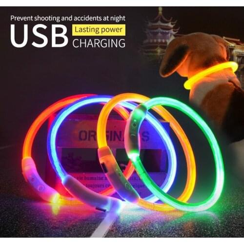 USB Charging Led Dog Collar Anti-Lost Avoid Car Accident Collar For Dogs Puppies Dog Collars Leads LED Supplies Pet Products