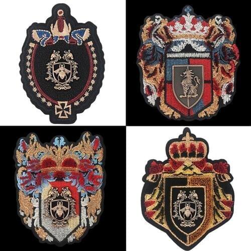 Various exquisite crown bee toothbrush embroidery appliqué embroidery gold crown heart lion cloth applique copper bead applique