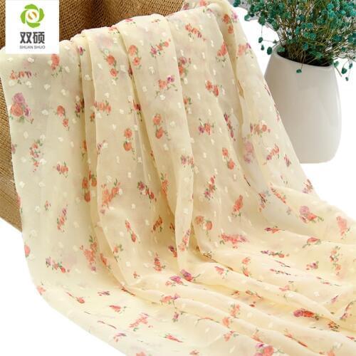 SHUAN SHUO Polyester Printing Chiffon Fabric For Summer Women Dress Fabric Fashion Shirts, Halter tops, Skirts, Scarves