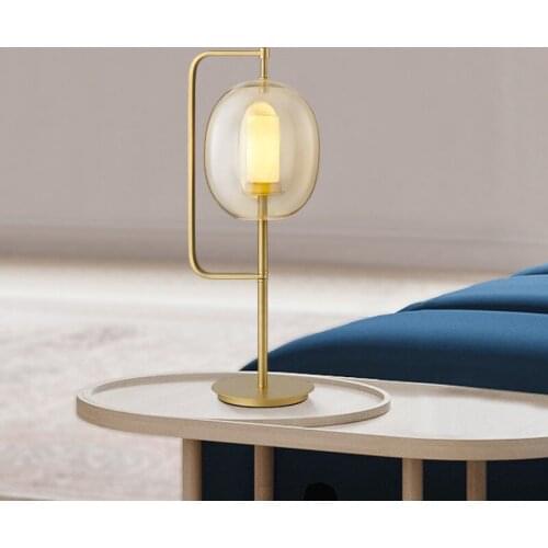 Nordic post modern simple art designer light luxury bedside bedroom study model room glass desk lamp