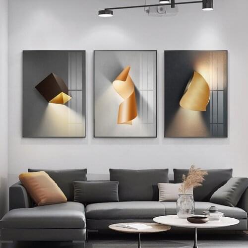 Modern Creativity Light Design Canvas Painting Geometric Wall Art Abstract Poster and Print Nordic Picture for Living Room Decor