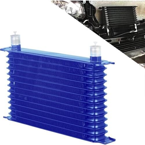 UNIVERSAL Aluminum 13 ROW OIL COOLER 10AN-AN10 ENGINE TRANSMISSION OIL COOLER KIT TRUST TYPE