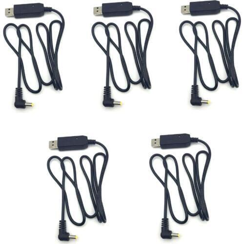 5PS USB Charger Cable with Led Indicator Light for BaoFeng UV5R UV5RE UV-5R 3800mAh Extend Battery UVB2 BF-UVB3 Plus UV-S9 Radio