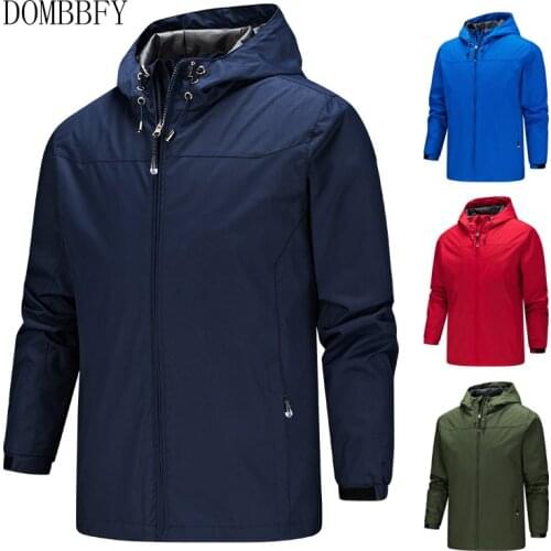 Spring Autumn Jacket Men Hooded Windproof Jacket Coat Fashion Casual Windbreakers Military Lightweight Hike Jackets Overcoat