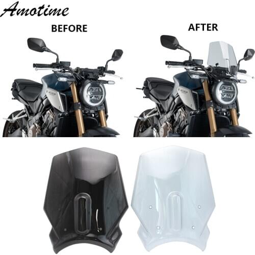 For Honda CB1000R 2018 2019 Motorcycle Windscreen Windshield Deflector CB 1000 R CB 1000R CB650R 2019 Shield Screen With Bracket