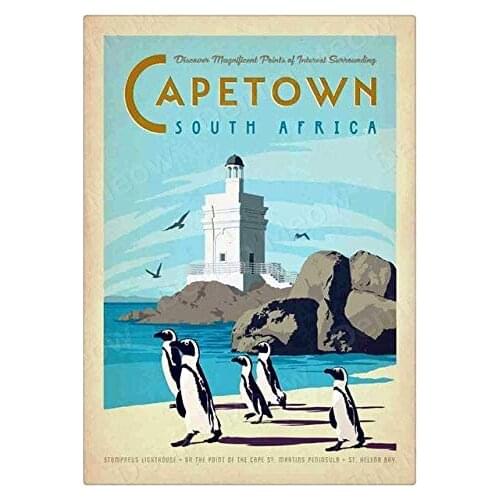 Capetown Vintage Style Metal Sign Iron Painting for Indoor & Outdoor Home Bar Coffee Kitchen Wall Decor 8 X 12 Inch