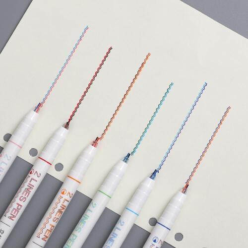1PC Double Lines Art Markers Pen Out Line Pen Fine Liner Marker Fineliner Calligraphy Lettering Pen Color Drawing Pens stationery