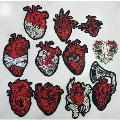 1pcs Human heart Embroidery Sew On Patches Sewn Applique Sew Badge Craft Embroidered DIY For women Clothes Trousers