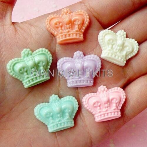 200pcs Crown Cabochon Mix Assorted Cabochon Set 21mm Jewelry Earrings Making Cell Phone Deco Decoden Scrapbooking D25