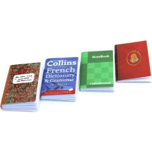2020 New 4Pcs/set 1/12 Miniature Scene Model Dollhouse Accessories Mini Book Paper Notebook Children Toys Birthday Gifts