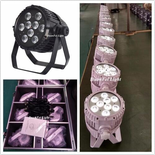 4pcs+Flightcase) Ip65 rgbw led par 9x10w led stage wash light par 64 led rgbw wireless dmx battery