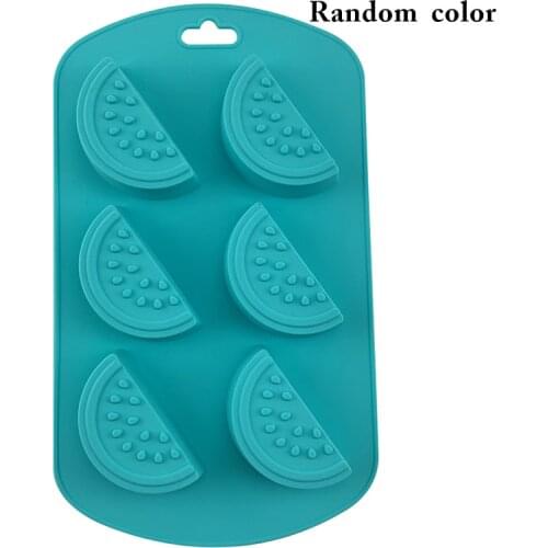 6 Cavities Silicone Candy Mold Strawberry Lemon Fruit Shaped DIY Chocolate Jelly Pudding Mold Kitchen Baking Tool Random Color