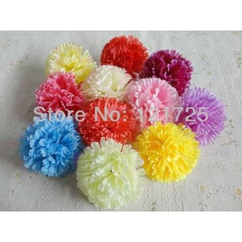 9 cm silk flower Carnation flowers Heads for Wedding Christmas Party Diy Jewlery Brooch Headwear decoration