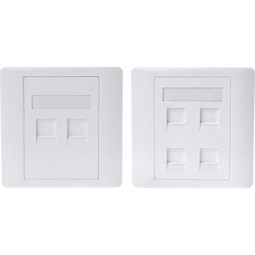 20CE 86 Type White Faceplate Wall Plate Socket Dual Ports Network LAN Telephone Panel RJ45 Plug