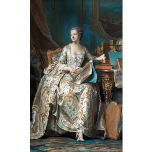 Free shipping classical court figure dame reading portrait oil painting canvas printings on canvas wall art decoration picture