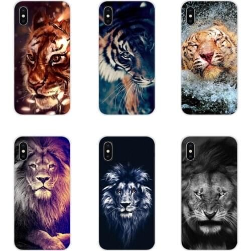 Tiger and lion head For Xiaomi Redmi 4A S2 Note 3 3S 4 4X 5 Plus 6 7 6A Pro Pocophone F1 Accessories Phone Cases Covers
