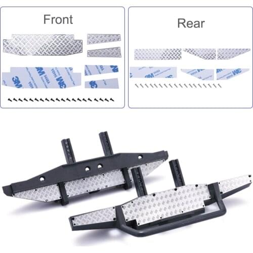 DJC Front Rear Metal Skid Plate Bumper Anti-slip Board Hood Sticker For 1/10 Traxxas TRX4 TRX-4 Defender RC Crawler Car Parts