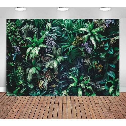 Summer Tropical Jungle Leaves Photography Backdrop Green Plant Summer Camp Aloha Hawaii Wild Themed Birthday Party Background