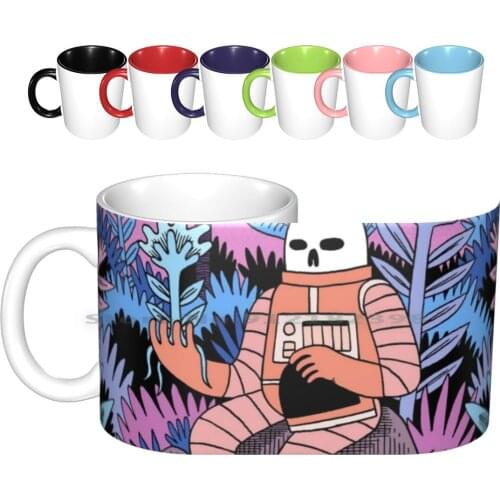 The Second Cycle Ceramic Mugs Coffee Cups Milk Tea Mug Dead Astronaut Cosmic Galaxy Universe Death Decay Plants Life Rocks