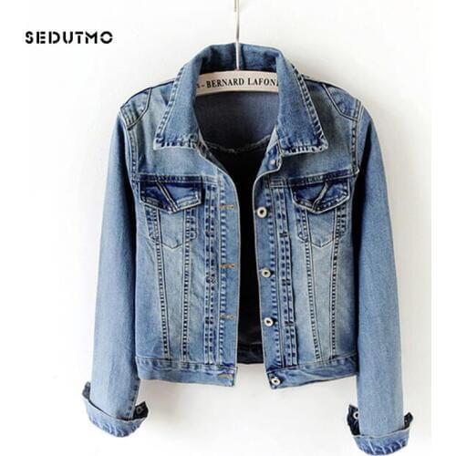 SEDUTMO 2018 Plus Size 5XL Jean Jacket Women Boyfriend Denim Coat Streetwear Harajuku Vintage Autumn Basic Outerwear ED199
