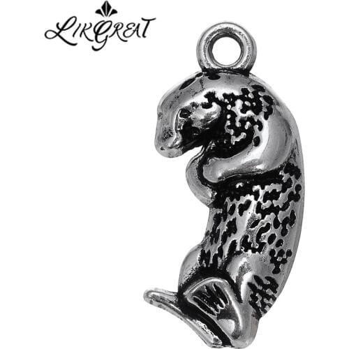 LIKGREAT 19pcs/lot Marine Animals Cute Sea Otter Nautical Charm Pendant for Handmade Jewelry Making Antique Silver Color Bijoux
