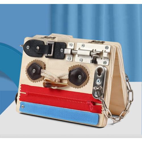 Toddlers Montessori Busy Board Wooden Sensory Toys Children Educational Learning Activities For Fine Motor Skills Travel Toy Hot