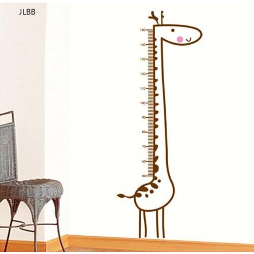 Cartoon Giraffe Height Measure Wall Sticker backdrop For Kids Rooms Height Chart Ruler Home Decoration Decals Wall Art Stickers
