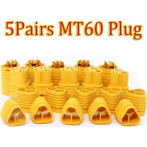 AMASS MT60 3.5mm 3 pole Bullet Connector Plug Set For RC ESC to Motor