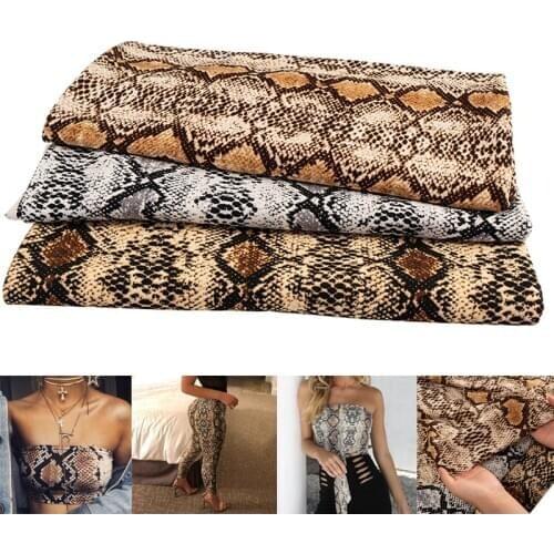 Nigeria Print Knitted Jersey Fabric Snake Pattern Spandex Fabric For Dress Sewing Material 50*150cm/Piece TJ0572