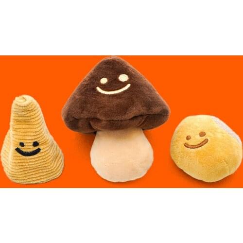 Ins new Korean mushroom fun corner set toy BB called Tibetan food dog toy pet vocal toy