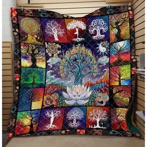 God Tree Quilt 3D Beautiful Soft High End Fashionable Kids School Adults Bed Spring Summer Quilt Colorful Dropshipping
