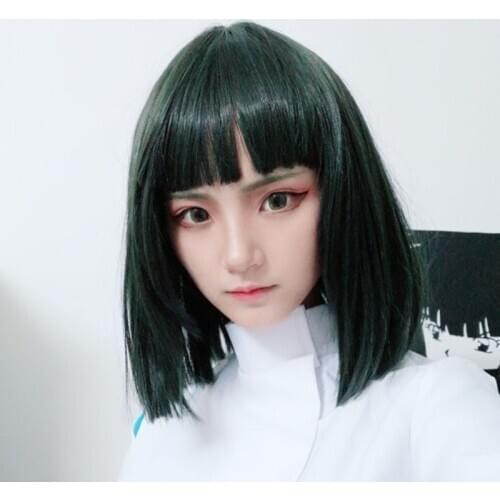 Anime Spirited Away Haku Nigihayami Kohakunu Cosplay Wig Green Algae Color Heat Resistant Synthetic Hair Wigs + Wig Cap