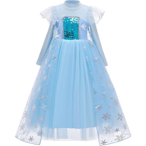 Dress Up Long Sleeve Cosplay Costumes Kids Fancy Halloween Party Clothes Girls Dresses Birthday Princess Vestidos