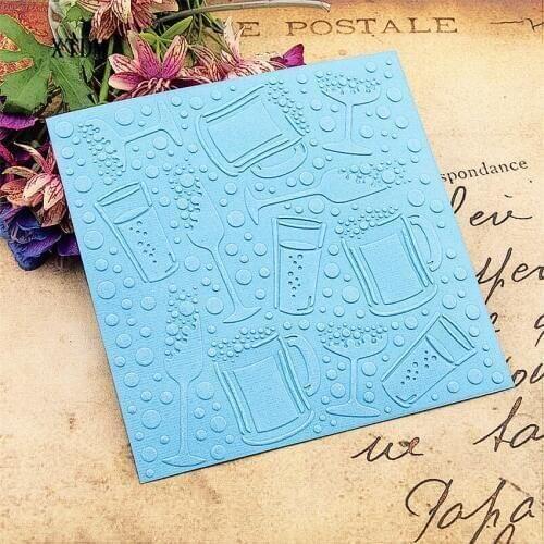 HOT plastic wine glass template craft card making paper card album wedding decoration scrapbooking Embossing folders