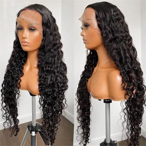 Natural Hairline Lace Front Curly Wigs Synthetic Heat Resistant Fiber Hair 13*4*1 Lace Wig 150% Density