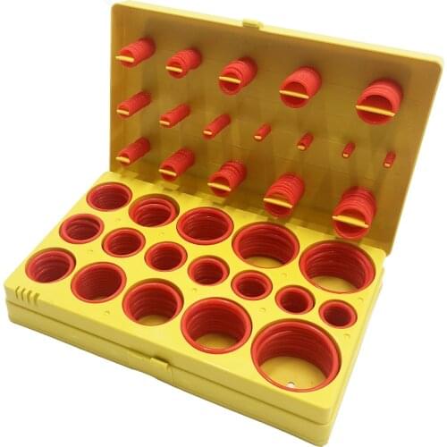 Inch 407PCS/set Rubber O Ring Assortment kit SAE oring Washer Gasket Sealing O-Ring pack Plastic Box Silicone Red rubber rings