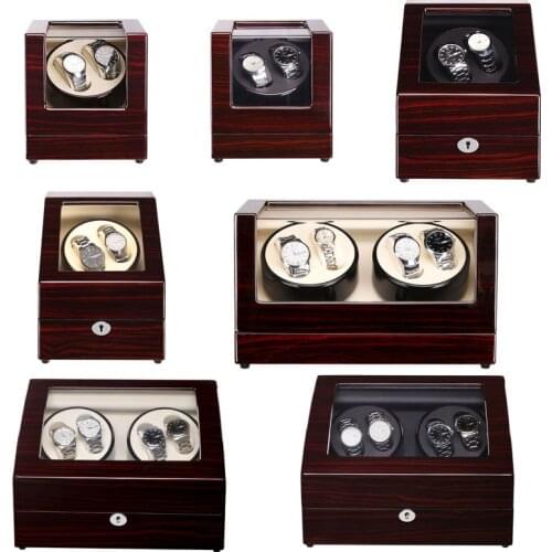 Mahogany Lacquer Sandalwood Luxury Automatic Watch Winder Boxes Full Model Slient Japan Motor for Brand Watches Display&Storage