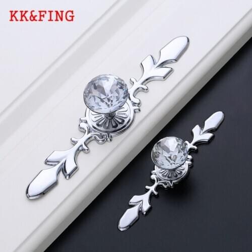 KK&FING Luxury Diamond Crystal Handles Shoebox Cabinet Handles Closet Dresser Drawer Knobs Wardrobe Door Pulls with Screws