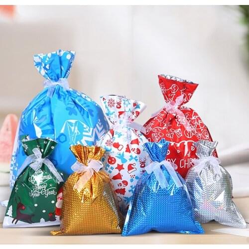 Christmas Gift Bag Snowflake Elk Santa Claus Candy Bags Merry Christmas Decorations for Home 2022 New Year Gift Decor