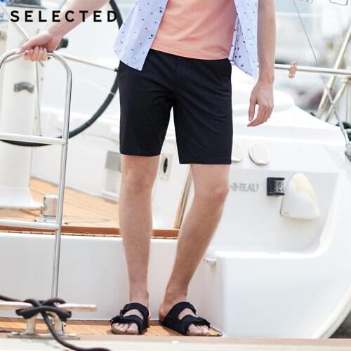 SELECTED Mens Summer Regular Fit Pure Color Straight Casual Cotton Shorts S|4192SH534