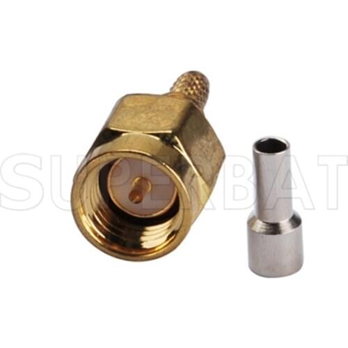 Superbat 10pcs SMA Crimp Plug RF Coaxial Connector for RG316,RG174,RG188,LMR100,RG178,1.13mm
