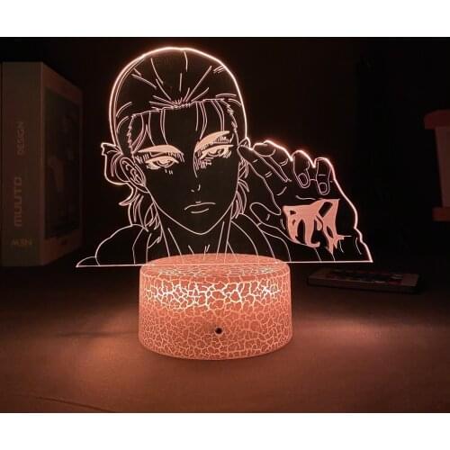 Led Panel Lights Attack on Titan Levi Ackerman Chibi Figure Nightlight for Home Decoration Light Colorful Battery Night Lamp