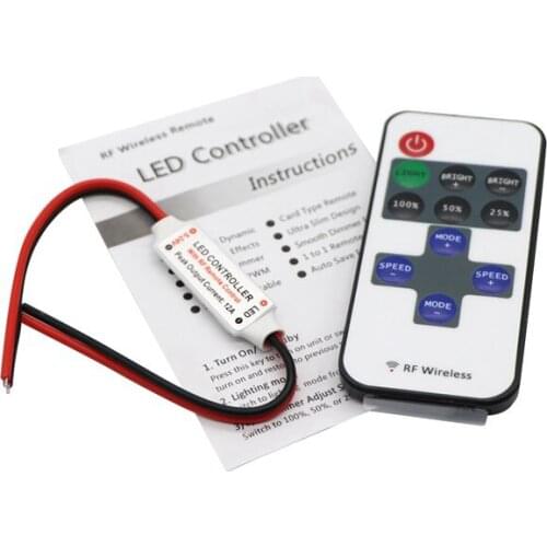 SZYOUMY RF Remote Controller DC 12V 11 Keys Mini Dimmer for Led Single Color Strip 5050 3528 Free Shipping