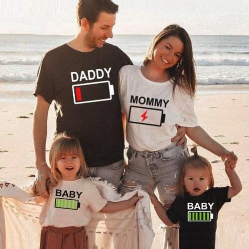 Mother Daughter Dad Son Tops Woman Boys Girls Cotton Tees Family Matching Outfits Look Daddy Summer Mommy and Me T-shirt Clothes