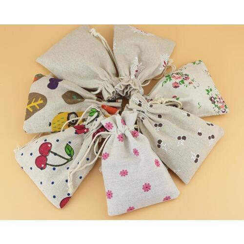 10pcs Multi Colors Styles Drawstring Jewelry Bag Cotton Cloth Gift Bags 10*14cm Gifts Packing Beads Bracelet Gifts Packaging Bag