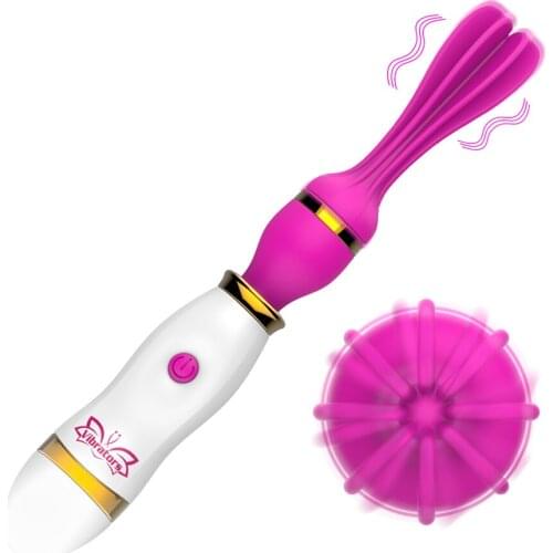 12 Speed Rotation Oral Vibrator Tongue Licking Clitoris Stimulate Breast Massage AV Stick Female Masturbation Sex Toys for Women