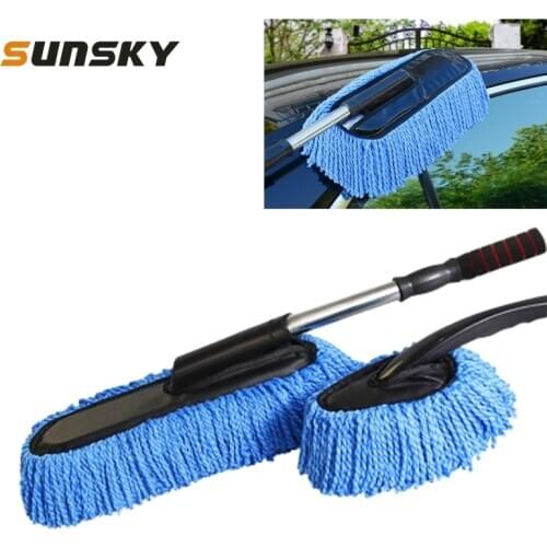 2 in 1 Large Microfiber Telescoping Car Wash Body Duster Brush Dirt Dust Mop Cleaning Tool Car Duster Cleaning Dust Mops Dusters