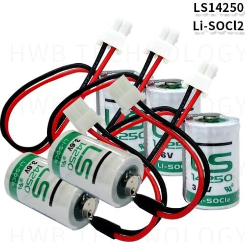 20pcs New Original LS14250 14250 1/2AA LiSOCL2 3.6V 1250mAh PLC Battery Batteries With Plug
